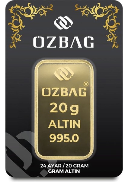 Agakulche Özbağ 20 gr 995 24 Ayar Külçe altın
