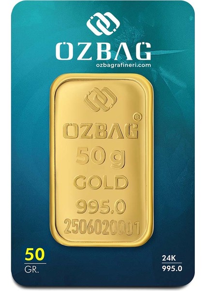 Agakulche Özbağ 50 gr 995 24 Ayar Külçe altın