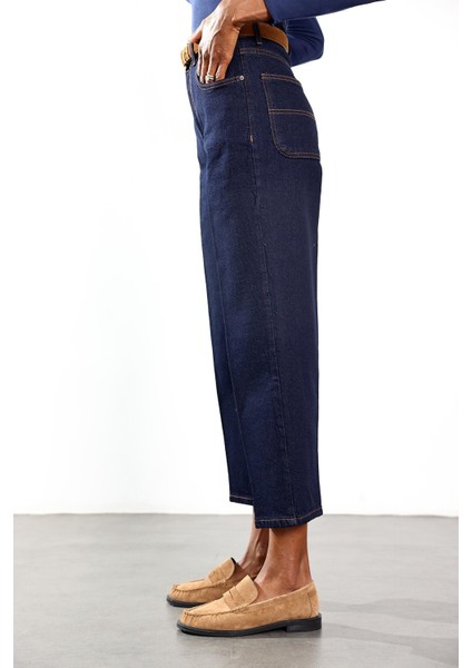 Rins Yıkamalı Yüksek Bel Baggy Jean RM3004 indirimleri