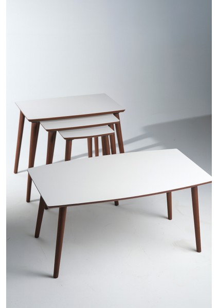 Istanbul Orta Sehpa ve 3'lü Zigon Sehpa Seti %100 Mdf Beyaz fiyatları