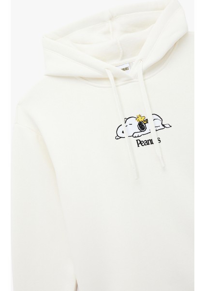 Snoopy Lisanslı Kapüşonlu Uzun Kollu Arkası Baskılı Oversize Sweatshirt modelleri