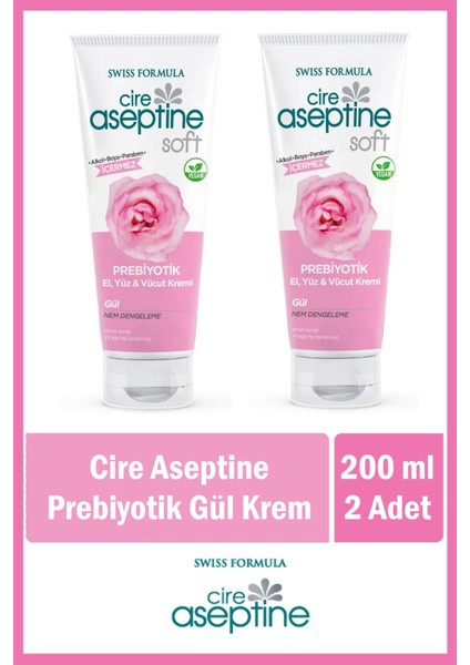 El, Yüz ve Vücut Kremi 200 ml Prebiyotik Gül x 2 Adet