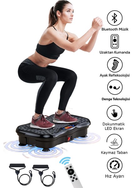 Vibrostar TH-0070-E Bluetoothlu 3D 5 Programlı Titreşimli Spor Kondisyon Fitness Egzersiz Aleti