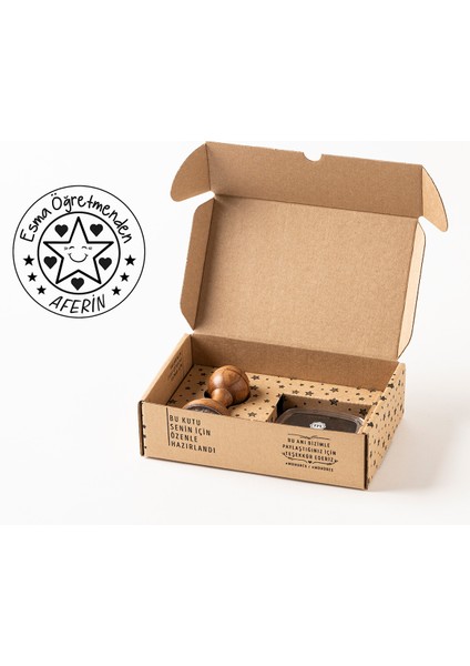 Öğretmen Kaşesi, Öğretmen Mührü, Aferin Kaşesi, Öğretmenler Günü Hediyesi, Ahşap Kitap Mührü, Kitap Kaşesi - KM839 - Çok Satan Kitap Mührü