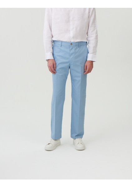 Regular Fit Hafif Dokulu Chino Pantolon