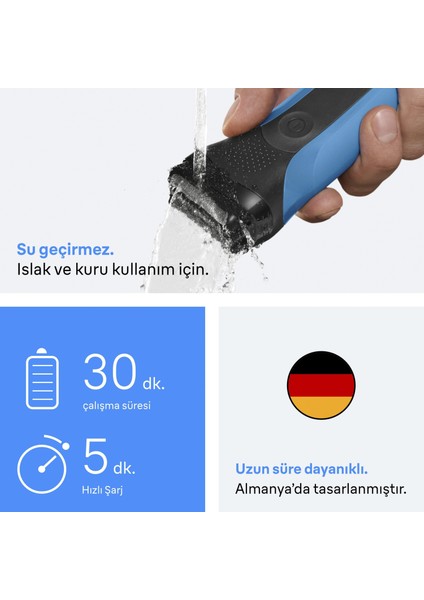 Series 3 Elektrikli Sakal Şekillendirici ve Tıraş Makinesi, Islak ve Kuru, 310BT indirimleri