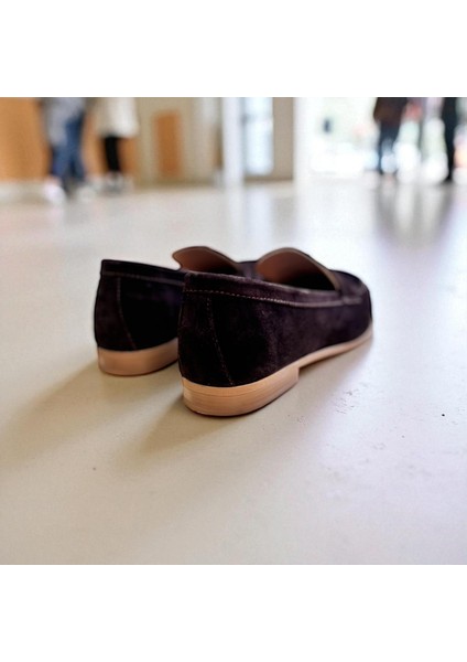Kahve Süet Hakiki Deri Kadın Loafer Ayakkabı fırsatları