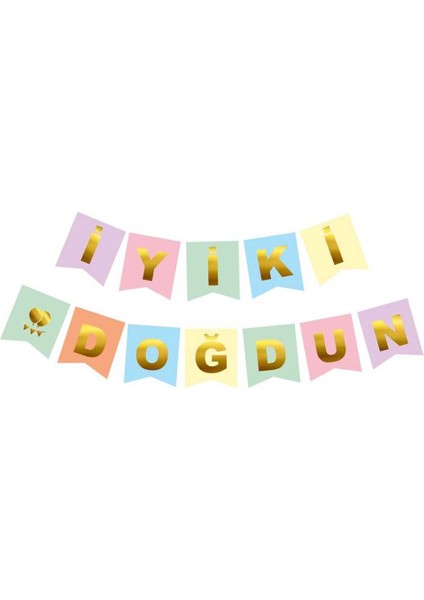 Çok Renkli İyi Ki Doğdun Flama Banner fiyatları