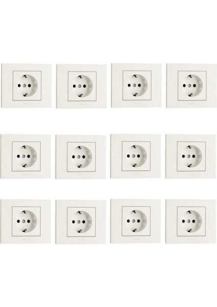 10 Adet Grano Beyaz Topraklı Priz 10'lu Paket / Set Çerçeve Dahil* fiyatları