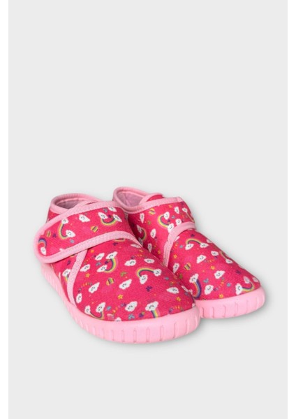 Tematik Cırtlı Çocuk Panduf Okul Kreş Ev Ayakkabısı Kaydırmaz Taban Pembe modelleri