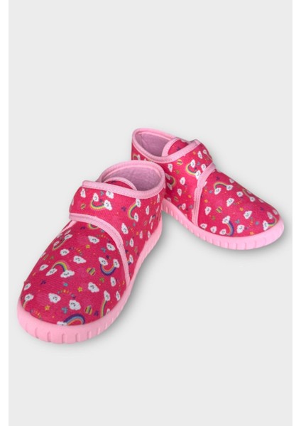 Tematik Cırtlı Çocuk Panduf Okul Kreş Ev Ayakkabısı Kaydırmaz Taban Pembe fırsatları