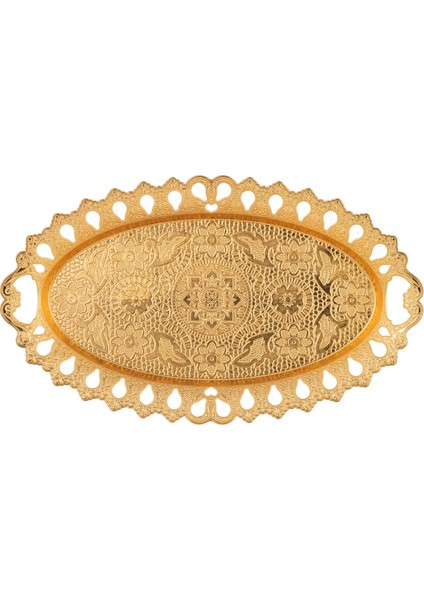 Neslişah Oval 2 Kişilik Metal Sunum Tepsi (438-2)