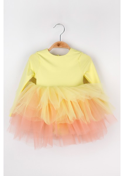 Sarı Tütü Etekli Kız Çocuk Balerin Elbise - Miranda