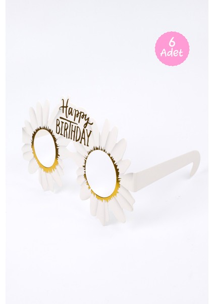 Beyaz Papatya Temalı 6'lı Parti Gözlüğü fırsatları