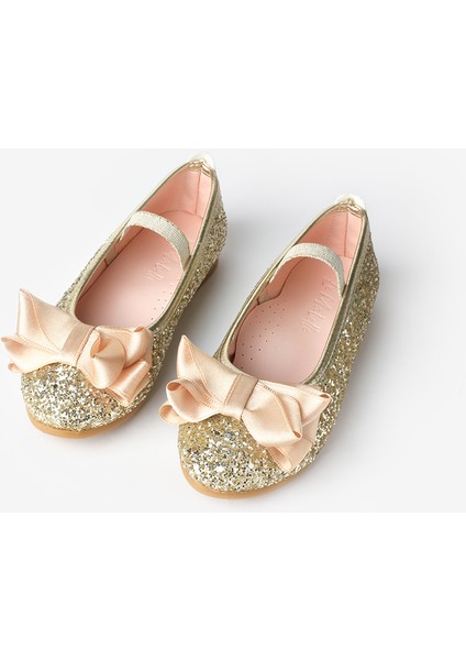 Altın Fiyonklu Simli Kız Çocuk Ayakkabı fiyatları