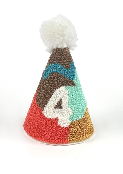 Çok Renkli Safari Punch Nakışlı 4 Rakamı Huni Doğum Günü Klips Toka fırsatları