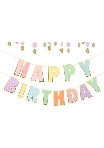 Çok Renkli Pastel Happy Birthday Banner fırsatları