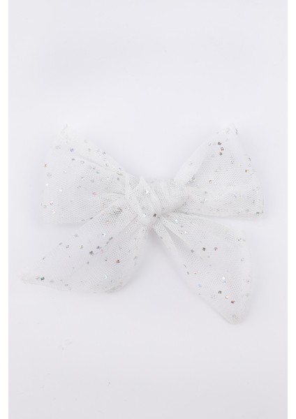 Ekru Simli Tül Fiyonk Kız Çocuk Klips Toka fırsatları