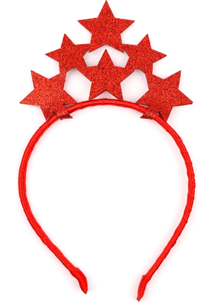 Kırmızı Sıralı Yıldız Simli Kız Çocuk Taç fiyatları