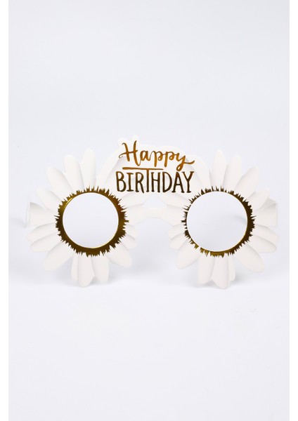 Beyaz Papatya Temalı 6'lı Parti Gözlüğü