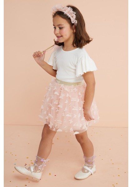 Somon Kelebek Aplikeli Kız Çocuk Tül Etek - Pauline indirimleri