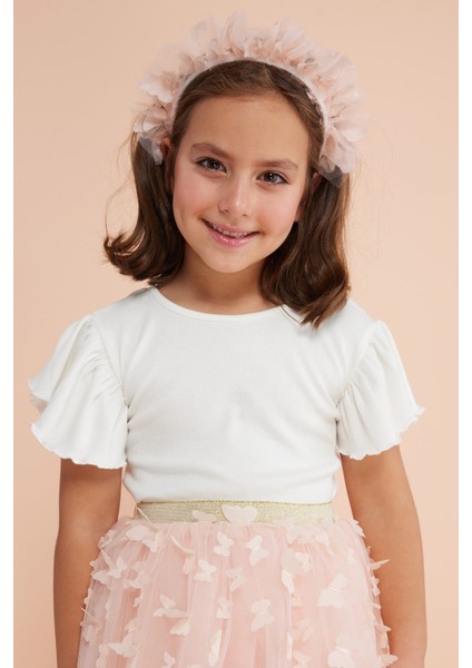 Somon Kelebek Aplikeli Kız Çocuk Tül Etek - Pauline