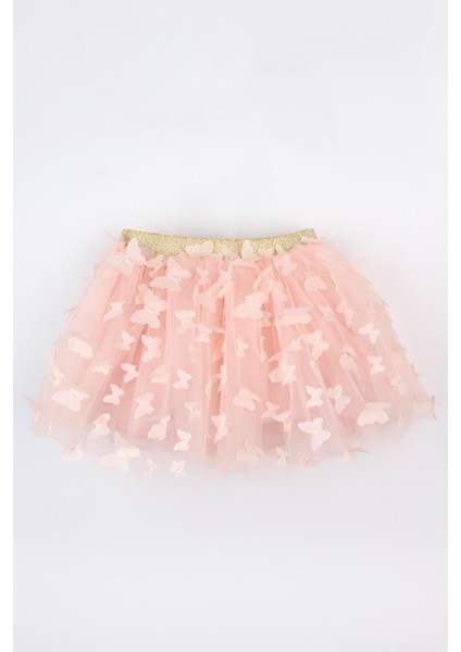 Somon Kelebek Aplikeli Kız Çocuk Tül Etek - Pauline