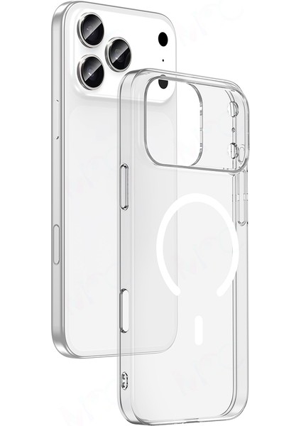iPhone 17 Pro Max Kılıf Zore M-Safe Şarj Özellikli Şeffaf Kamera Çerçeveli Porto Kapak - Şeffaf fiyatları