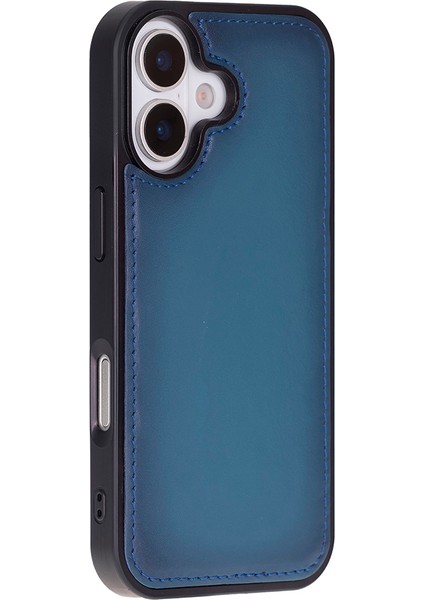 Apple iPhone 17 Için, Hakiki Deri, El Yapımı Cüzdanlı Kılıf, Magsafe ile Uyumlu, Iç Yüzeyi Kadife, Gölgeli Mavi indirimleri