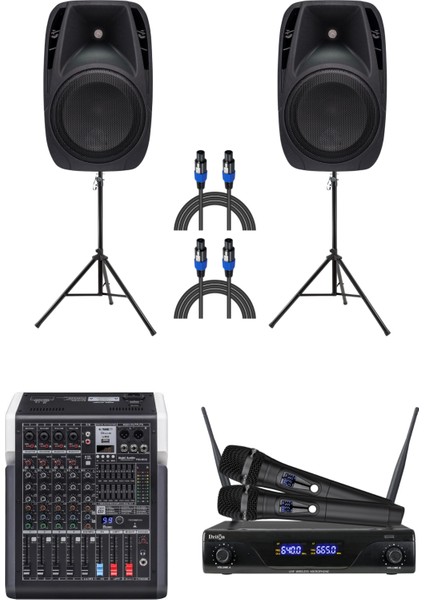 DRT-0010 2'li Stand Hoparlör Mağaza Dükkan Kafe Seslendirme ve Okul Anons Sistemi