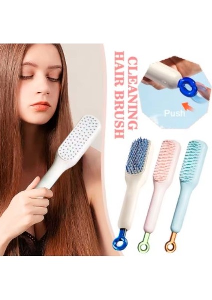 Otomatik Kendini Temizleyen Tarak Sihirli Geri Çekilebilir Saç Fırçası Masaj Anti-Statik