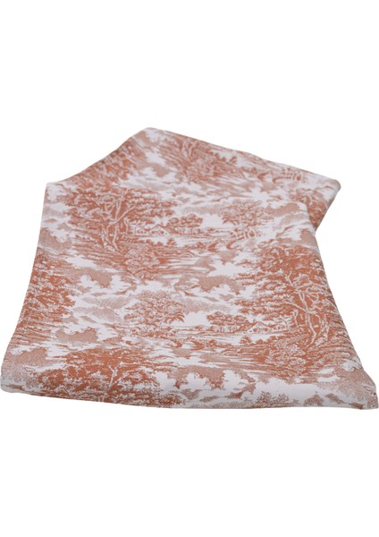 Yüksek Kaliteli Desenli Jakarlı Dokuma Kumaş Kare 160 x 160 Masa Örtüsü Açık Kahverengi Ağırlıklı modelleri