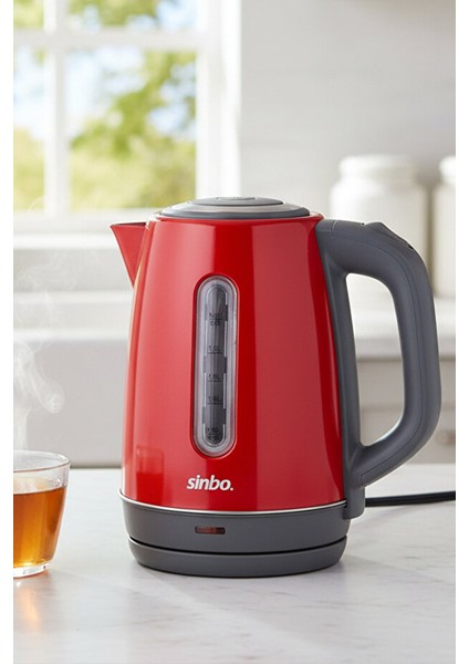 Inox Su Isıtıcı Kettle Paslanmaz Çelik SK-8031 Kırmızı