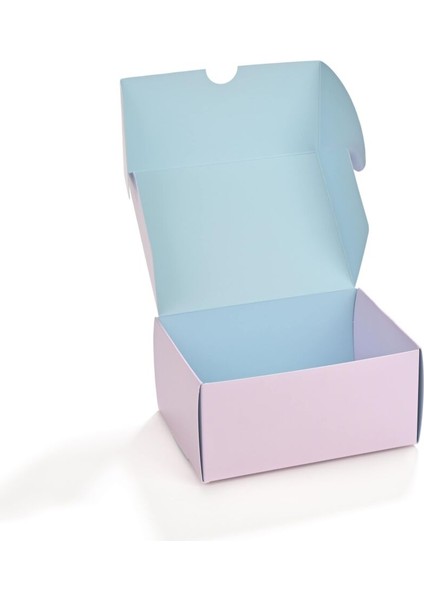 Kurabiye Kutusu Pembe-Mavi 11 x 15 cm 100 Adet