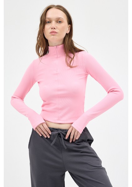 Şeker Pembe Yarım Balıkçı Yaka Fermuarlı Body 2447 fiyatları