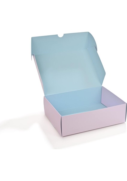Kurabiye Kutusu Pembe-Mavi 23 x 17 cm 25 Adet