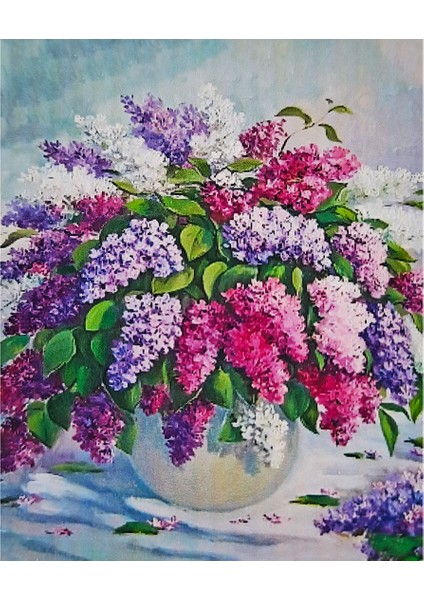 5d Elmas Taş Işleme Kiti 40X50 cm Mor Sümbüller Desen fiyatları