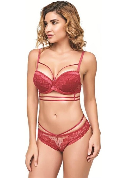 Arias Closet Balenli Destekli Dolgulu Askıları Çıkabilen Yaka Detaylı Çıkabilen Göğüs Altı Aksesuarlı Dantelli Sütyen ve String Takım fiyatları