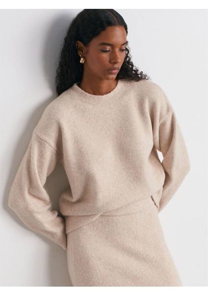 10640 Dilvin Bisiklet Yaka Yumuşak Dokulu Triko Kazak