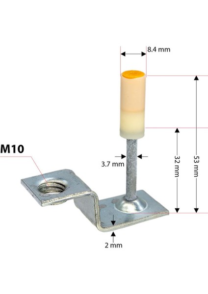 MX001 M10 Tij Asma Tavan Barutlu Çivi (100 Lü Paket)