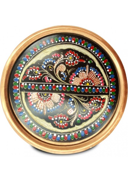 Kahve Fincanı 2 Kişilik Işlemeli Set Bakır Yuvarlak Tepsili modelleri