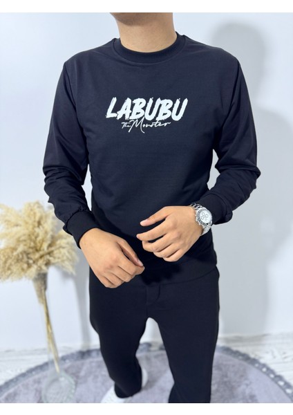 Labubu Sırt Baskı Bisiklet Yaka Sweatshirt fiyatları