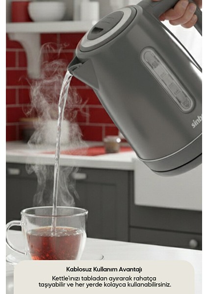 Inox Su Isıtıcı Kettle Paslanmaz Çelik SK-8031 Koyu Gri modelleri