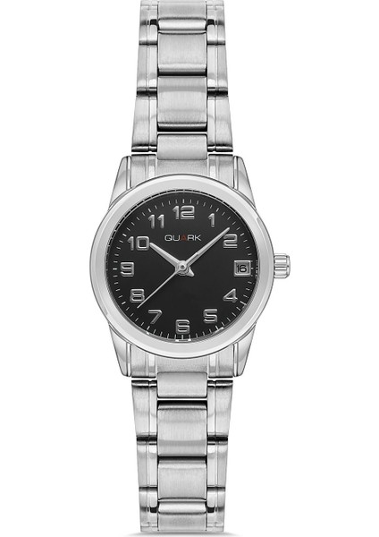 QL-X001D-1B Çelik Kasa Çelik Kordon Takvimli Kadın Kol Saati