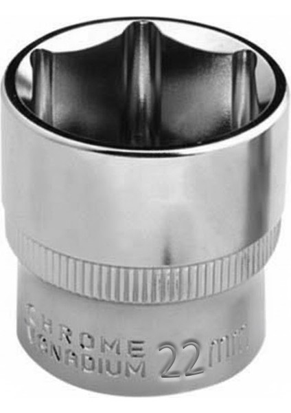 1/2 Lokma 22 mm 6 Köşe Profesyonel Çelik Lokma Anahtar Ucu