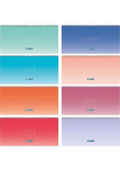 Parc 2026 16X33 Haftalık Masa Takvimi (506-PXK) Renkli Kapak