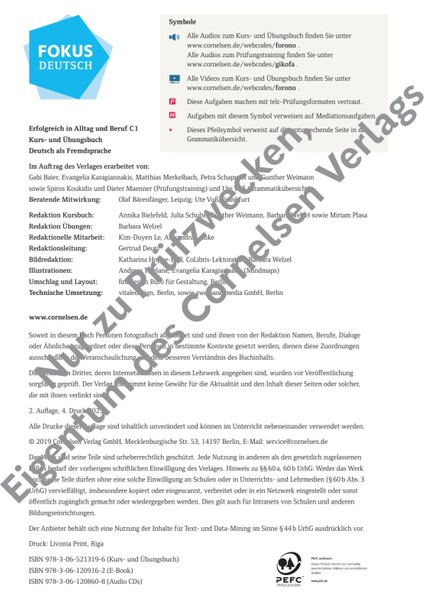 Fokus Deutsch C1 Kurs und Übungsbuch fırsatları