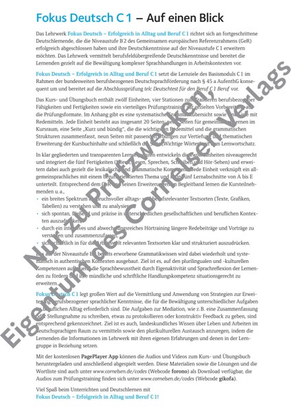 Fokus Deutsch C1 Kurs und Übungsbuch indirimleri