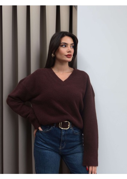 V Yaka Yumuşak Dokulu Kazak fırsatları