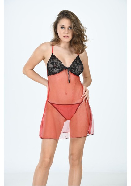 Kırmızı Tül Gecelik modelleri